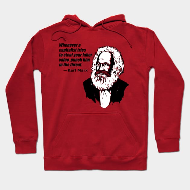 Karl Marx: Throat Punch (red) Hoodie by ExistentialComics